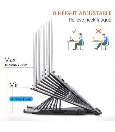 Soporte para Computadora Portátil , Base giratoria de 360​​° Diseño Ergonómico Ajustable a Nivel del Ojo