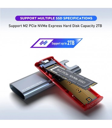 Carcasa NVME tipo C USB 3,1 10G, adaptador SSD M2 NVME