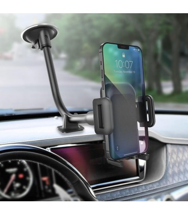 Soporte universal para teléfono de coche, soporte para parabrisas de coche, brazo largo, flexible