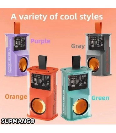 Altavoces A36 Mecha Shake The Bass, altavoces estéreo Bluetooth con Bluetooth transparente, altavoz de audio