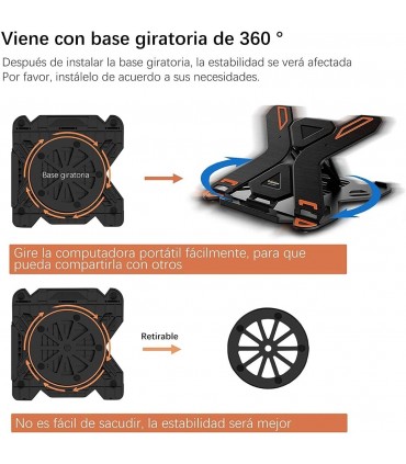 Soporte para Computadora Portátil , Base giratoria de 360​​° Diseño Ergonómico Ajustable a Nivel del Ojo