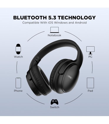 HTC Audifonos Inalambricos Diadema Audífonos Bluetooth 5.3 Auriculares inalámbricos